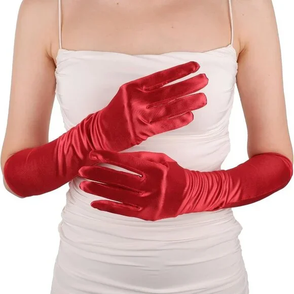 Satin Bridal Wedding Gloves, Prom Costume Gloves, Special Satin Gloves for Women